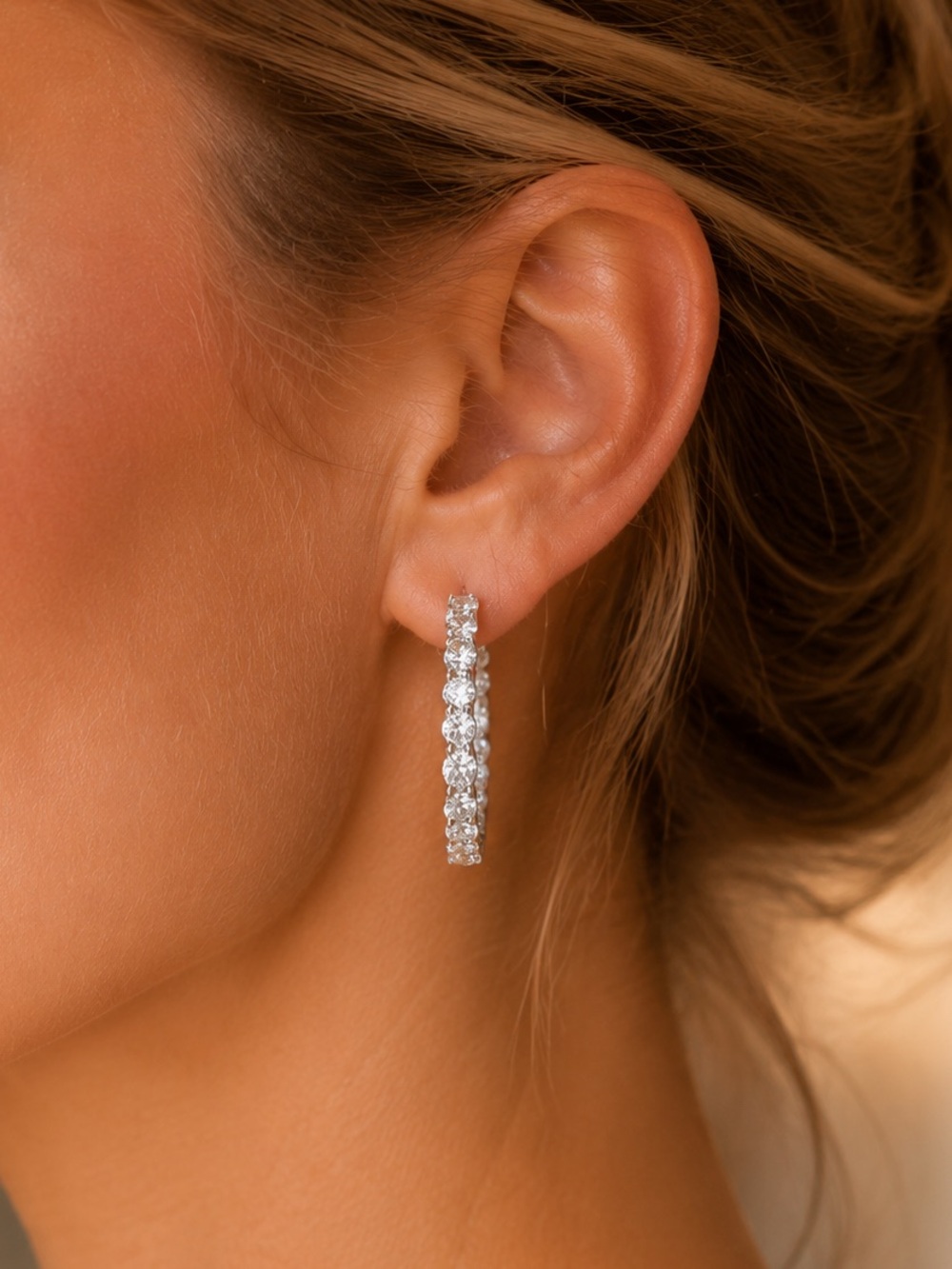 4ct Inside-Out Hoop Earrings